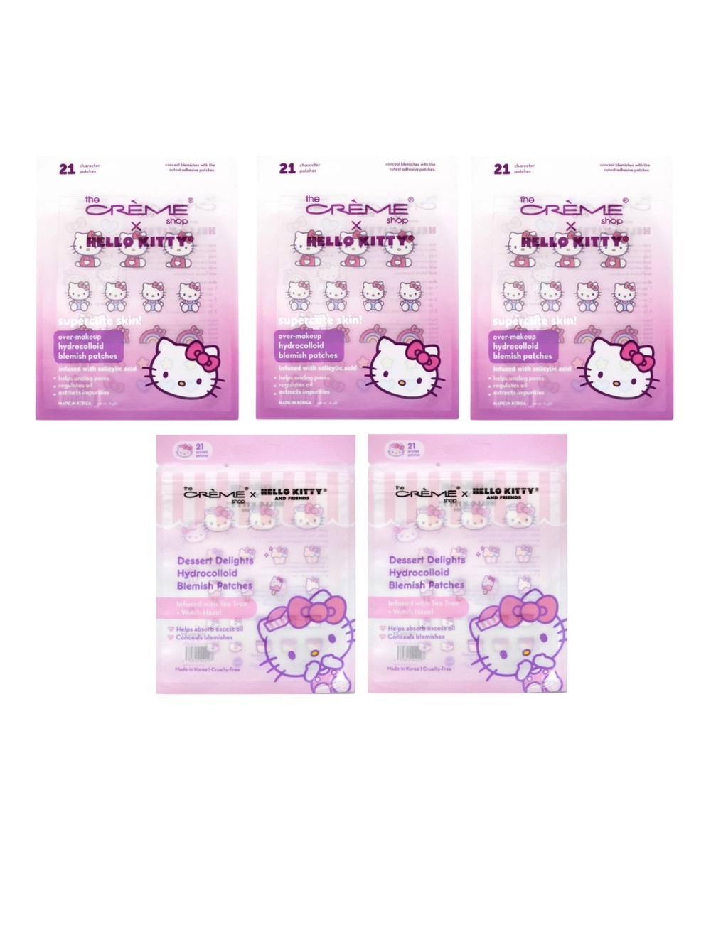 🆕 BUNDLE The Crème Shop Hello Kitty Blemish Patches LOT OF 5 TOTAL